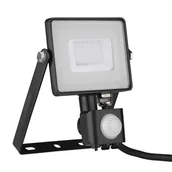 Lampy ogrodowe - V-tac naświetlacz LED Pro series) z czujnikiem ruchu PIR VT-30-S-B SAMSUNG CHIP 30W 3000K 2550lm IP65 czarny SKU 460 - miniaturka - grafika 1