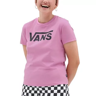 Koszulki sportowe damskie - Koszulka Vans T-Shirt Flying V Crew Tee VN0A3UP4BLH1 - różowa - grafika 1