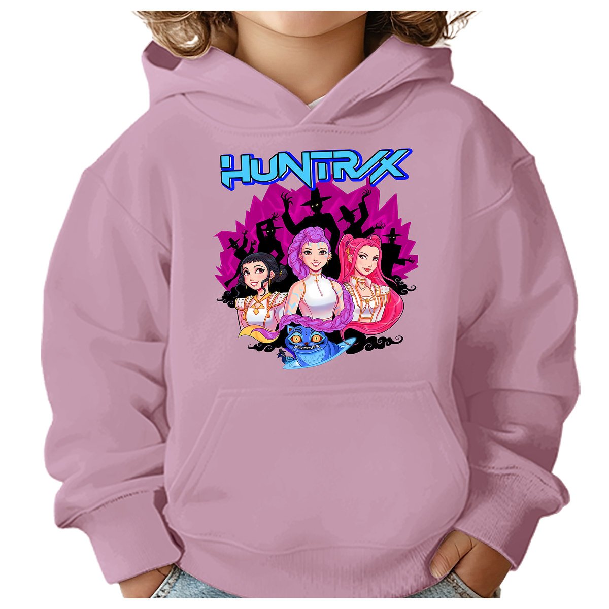 BLUZA DZIECIĘCA KPOP DEMON HUNTERS HUNTRIX 104 Z KAPTUREM BAWEŁNIANA