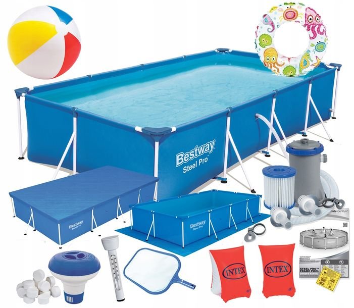 Basen Ogrodowy Stelażowy Bestway 400x211x81cm 17w1 Full Zestaw + Gratis