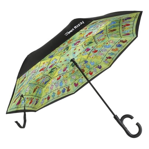 Upside-Down parasol James Rizzi -Birds on a Love Wire Pop Art, czerwony, 16 x 6 x 4.5