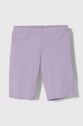 Spodnie i spodenki dla dziewczynek - United Colors of Benetton szorty dziecięce kolor fioletowy gładkie - miniaturka - grafika 1