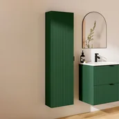 Szafki łazienkowe - Wisząca prążkowana szafka łazienkowa - Matowa zieleń - wys. 140 cm - ZEVINI - miniaturka - grafika 1