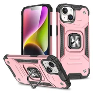 Etui i futerały do telefonów - Pancerne etui z uchwytem na palec do iPhone 15 Wozinsky Ring Armor - różowe złoto - miniaturka - grafika 1