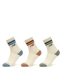 Skarpetki damskie - New Balance Zestaw 3 par wysokich skarpet unisex Active Lifestyle Striped Crew LAS35210AS3 Écru - miniaturka - grafika 1