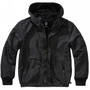 Kurtka dziecięca BRANDIT Windbreaker Frontzip - Czarna 146-152 (11-12 Lat) - Odzież taktyczna i umundurowanie - miniaturka - grafika 1