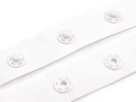 Pasmanteria - Zatrzaski Na Taśmie 18 Mm ( 1Mb ) Biała - miniaturka - grafika 1