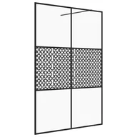 Ścianki i drzwi prysznicowe - vidaXL Ścianka prysznicowa przezroczyste szkło ESG 140x195cm czarna 151032 - miniaturka - grafika 1