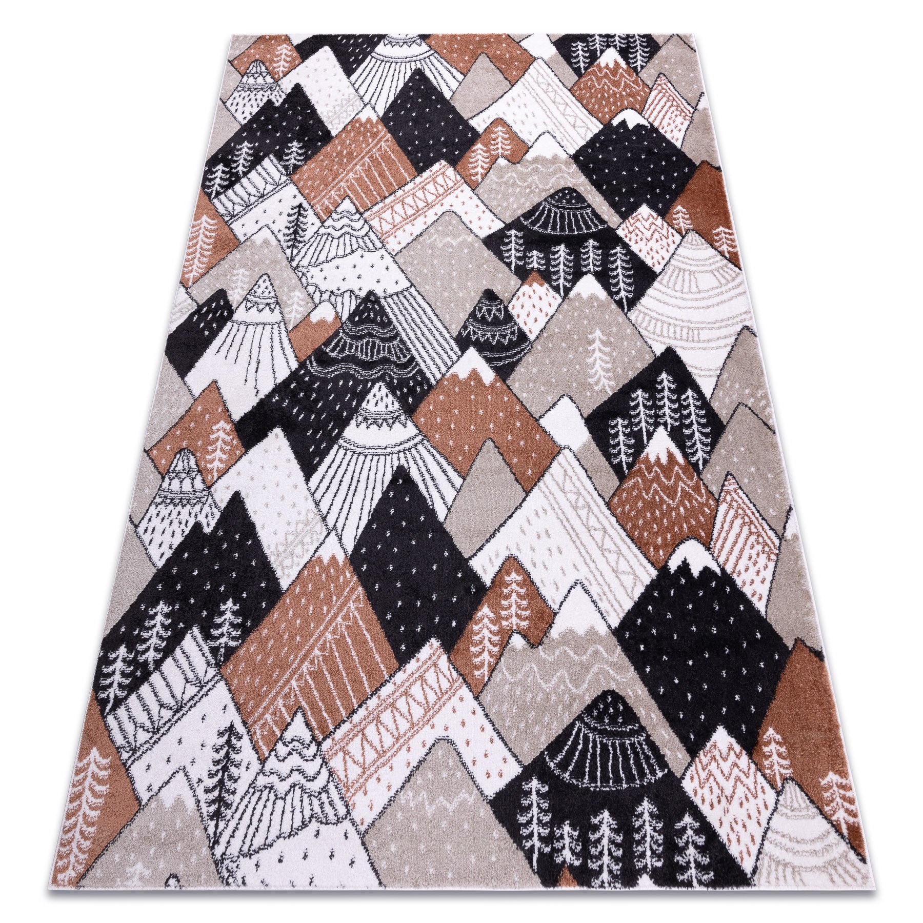 Dywan FUN Tops dla dzieci, góry, szczyty krem wielokolorowy 80x150 cm
