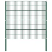 Ogrodzenia - GSTORE Panel ogrodzeniowy ze słupkami żelazny 1,7 x 1,6 m zielony GS-144935 - miniaturka - grafika 1