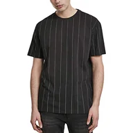 Koszulki męskie - Urban Classics Koszulka męska Oversized Pinstripe Tee T-Shirt, czarny, 3XL - miniaturka - grafika 1