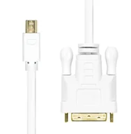 Złącza, przejściówki, adaptery - ProXtend Mini Displayport to DVI-D 24+1 2M Biały - miniaturka - grafika 1
