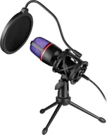 Mikrofony komputerowe - Mikrofon Defender Mikrofon przewodowy Defender FORTE GMC 300 ze statywem STREAM strumieniowy RGB USB - miniaturka - grafika 1