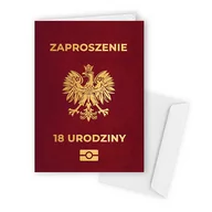 Kartki okolicznościowe i zaproszenia - Zaproszenia na 18 Urodziny "Paszport" - 10 sztuk - miniaturka - grafika 1