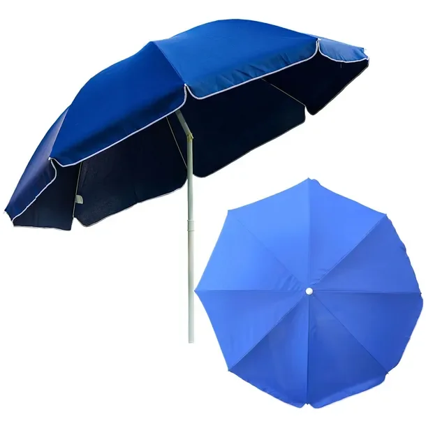 Parasol Ogrodowy Plażowy Duży 240cm Granat Łamany