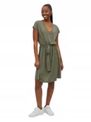 Sukienki - VILA SUKIENKA Z WIĄZANIEM W PASIE KOLOR KHAKI MINI CASUAL M XQA - miniaturka - grafika 1