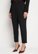 Spodnie damskie - Czarne Spodnie o Szerokim Kroju u Góry ze Zwężanymi Nogawkami Vitida - miniaturka - grafika 1
