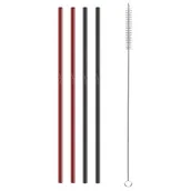 Słomki do napojów - Lamart SŁOMKI METALOWE METALOWE CZERWONE/CZARNE SZT STRAW LT7054 - miniaturka - grafika 1