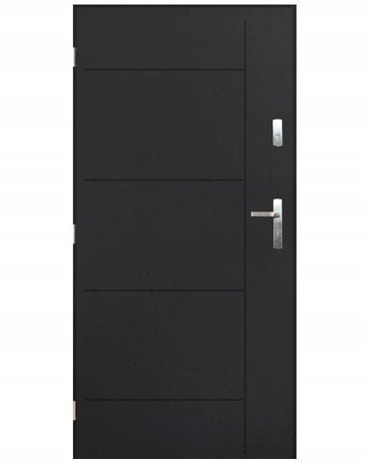 Drzwi zewnętrzne stalowe Lewe 80x200cm Ocieplane, antracytowe