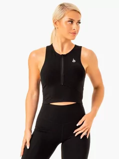 Koszulki sportowe damskie - Ryderwear Damski tank top z zamkiem Reflex Black XS - grafika 1