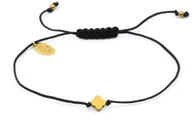 Bransoletki - Bransoletka "Złota Hematytowa Koniczynka Na Czarnym Sznurku" - miniaturka - grafika 1