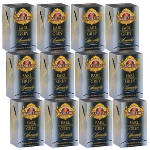 BASILUR Earl Grey- Czarna herbata cejlońska z olejkiem bergamotowym w saszetkach, 25x2g x12 - Herbata - miniaturka - grafika 1