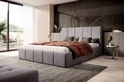Łóżka - Łóżko tapicerowane SFG0114 140x200 szary welur - miniaturka - grafika 1