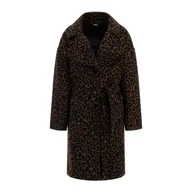 Płaszcze damskie - Damski płaszcz GUESS PATRIZIA BELTED COAT W3BL38WFR22-P1DQ – Brązowy - miniaturka - grafika 1