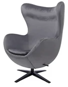 Fotele - MeblujDom Fotel EGG SZEROKI VELVET BLACK Szary ciemny HE-066.HM8.40.B - miniaturka - grafika 1