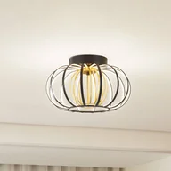 Lampy sufitowe - Lampa sufitowa LED Lucande Birger, Ø 39 cm, czarny/złoty - miniaturka - grafika 1