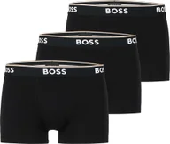 Majtki męskie - BOSS bokserki męskie spodnie bawełniane stretch 3-pak XL 3xczarne/pasek w talii czarny - miniaturka - grafika 1