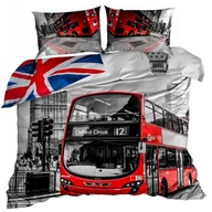 Pościel - Pościel 3D bawełna satyna 160x200cm DOUBLE DECKER BUS - miniaturka - grafika 1