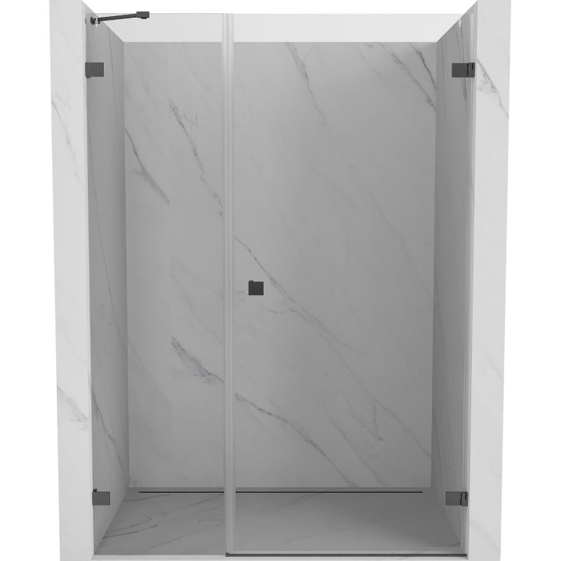 Mexen Lunar-B drzwi prysznicowe uchylne prawe 120 cm, transparent, gun gray szczotkowany - 832S-120-050-66-00-P