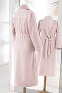 Szlafroki damskie - Soft Cotton Damski elegancki szlafrok QUEEN w ozdobnym opakowaniu M Lila 20582 - miniaturka - grafika 1