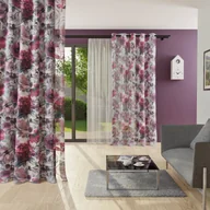 Zasłony - Zasłona dekoracyjna Kwiaty na przelotkach 140x250 cm s016 - miniaturka - grafika 1