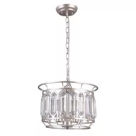 Lampy sufitowe - Italux LAMPA wisząca PRISCILLA PND-43388-3B metalowa OPRAWA glamour ZWIS na łańcuchu z kryształami crystal srebrny szampański PND-43388-3B - miniaturka - grafika 1