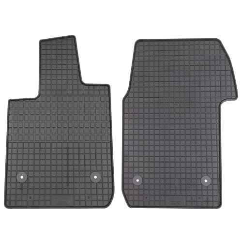 PETEX Dopasowana gumowa mata do VW T7 od 11/2021, 2-osobowa kabina, 2-częściowy zestaw, wycieraczka, czarna, wytrzymała, odporna na warunki atmosferyczne