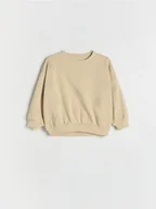 Bluzy i sweterki niemowlęce - Reserved - Bawełniana bluza oversize - beżowy - miniaturka - grafika 1