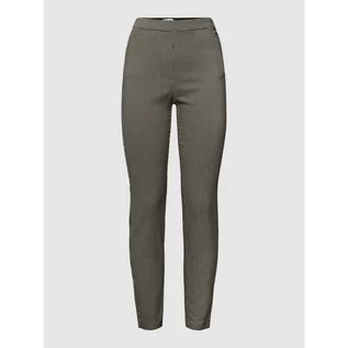 Spodnie damskie - Spodnie o kroju skinny fit ze wzorem w pepitkę model Slip-In Pepita - Christian Berg Woman - grafika 1