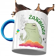 Kubki - Kubek Błękitny Śmieszny Zabawny Żajebioza Prezent z Nadrukiem ze Zdjęciem + Opakowanie na prezent (wzór 02) - miniaturka - grafika 1