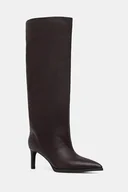 Kozaki damskie - Answear.LAB kozaki skórzane kolor bordowy na szpilce - miniaturka - grafika 1