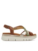 Sandały damskie - Pikolinos Sandały W4N-0650C1 Brązowy - miniaturka - grafika 1