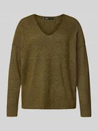 Swetry damskie - Sweter o kroju regular fit z dekoltem w serek model ‘RICA LIFE’ - miniaturka - grafika 1