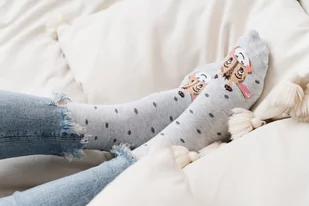 Skarpety 099-854 Melanż Jasny Szary (Rozmiar 35/37) - Skarpetki damskie - miniaturka - grafika 1