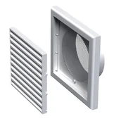 Kratki wentylacyjne - Kratka wentylacyjna z siatką 154 x 154 mm biała - miniaturka - grafika 1