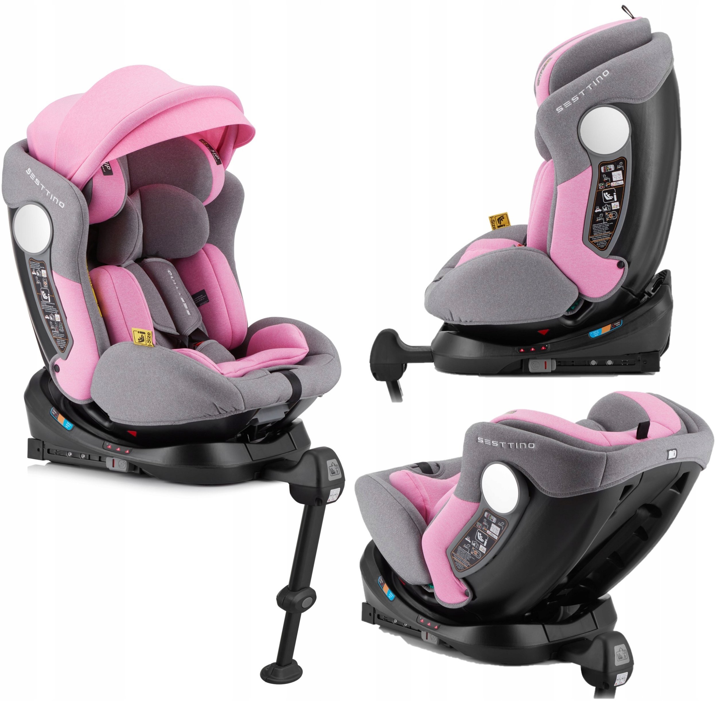 FOTELIK SAMOCHODOWY SESTTINO HEXAGON PINK PRO I-SIZE 0-36 KG 40-150