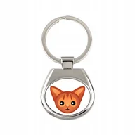 Breloki - Kot abisyński Brelok Breloczek do kluczy metalowy - miniaturka - grafika 1