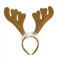 Stroje karnawałowe - Widmann Reindeer Horns with Bells & Marabou VD-WDM15111 - miniaturka - grafika 1