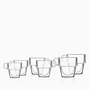 Vialli Design Szklanki termiczne z podwójną ścianką 6szt 150ml 280ml 350ml Senso 27466 - Szklanki - miniaturka - grafika 1