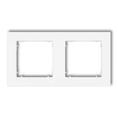 Klawisze i ramki - Karlik Ramka podwójna kwadratowa MINI - biały mat - miniaturka - grafika 1